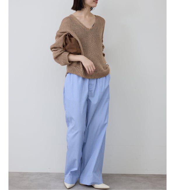 SLOBE IENA「ストライプパジャマパンツ」|スラックス|