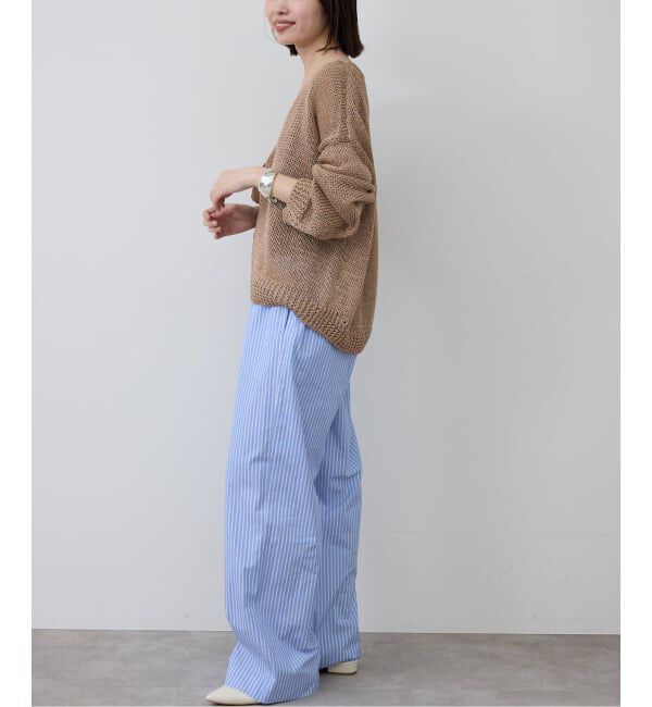 SLOBE IENA「ストライプパジャマパンツ」|スラックス|