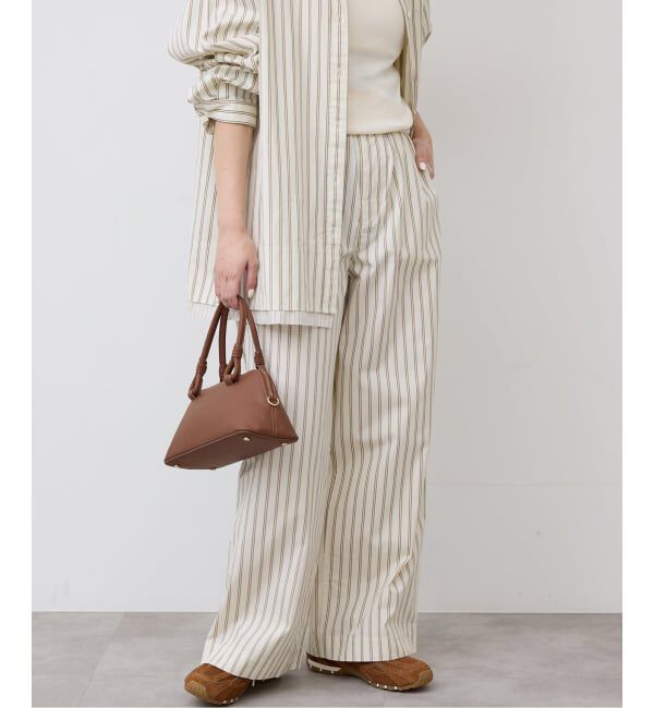 SLOBE IENA「ストライプパジャマパンツ」|スラックス|