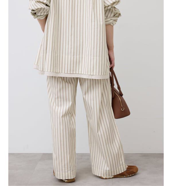 SLOBE IENA「ストライプパジャマパンツ」|スラックス|