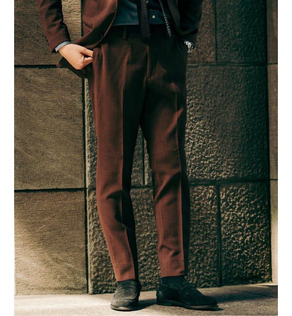 EDIFICE「ドライダブルクロス スラックス【セットアップ着用可能】」|スラックス|ブラウン