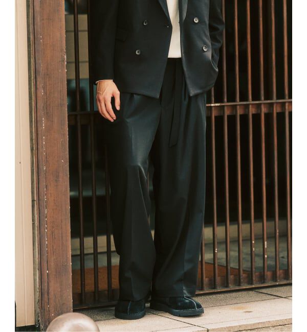 417 EDIFICE「TRW  ベルテッドパンツ」|スラックス|ブラック