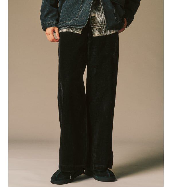 417 EDIFICE「ベロアデニム フレアワークパンツ」|スラックス|ブラック