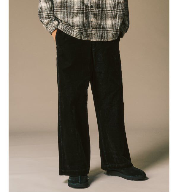 417 EDIFICE「ベロアデニム フレアワークパンツ」|スラックス|