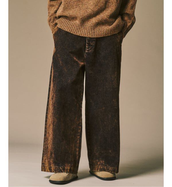 417 EDIFICE「ベロアデニム フレアワークパンツ」|スラックス|