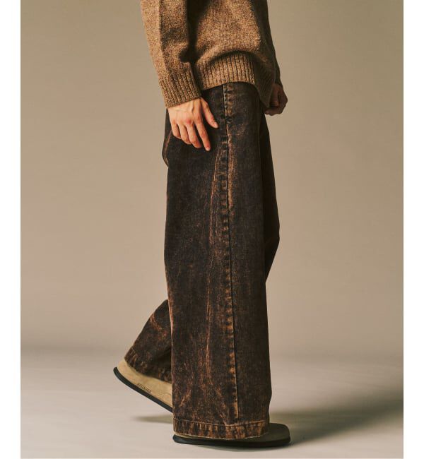 417 EDIFICE「ベロアデニム フレアワークパンツ」|スラックス|
