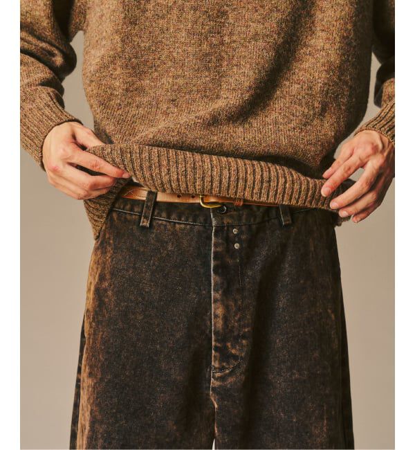 417 EDIFICE「ベロアデニム フレアワークパンツ」|スラックス|