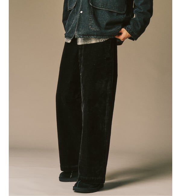 417 EDIFICE「ベロアデニム フレアワークパンツ」|スラックス|