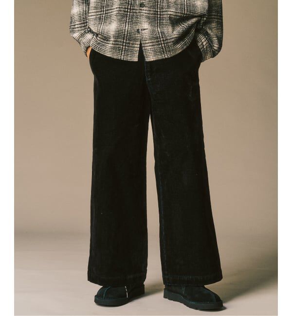 417 EDIFICE「ベロアデニム フレアワークパンツ」|スラックス|