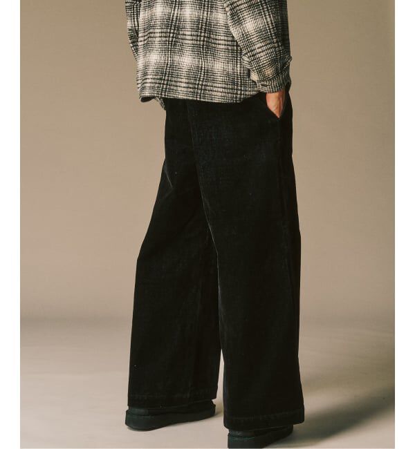 417 EDIFICE「ベロアデニム フレアワークパンツ」|スラックス|