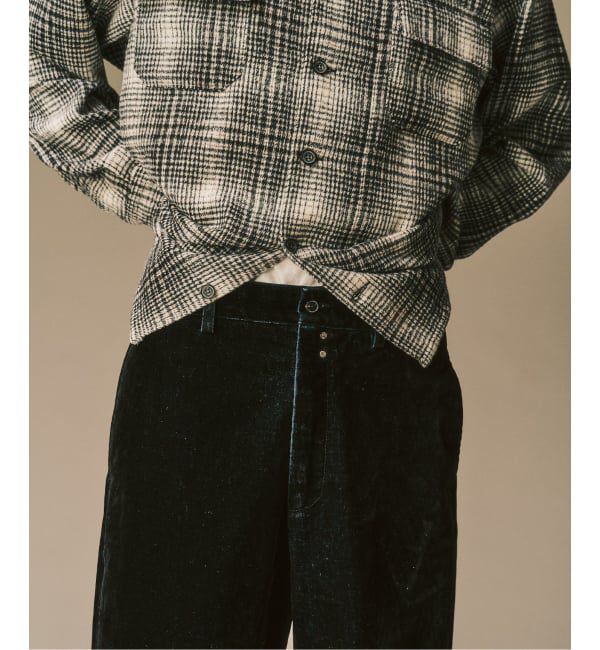 417 EDIFICE「ベロアデニム フレアワークパンツ」|スラックス|