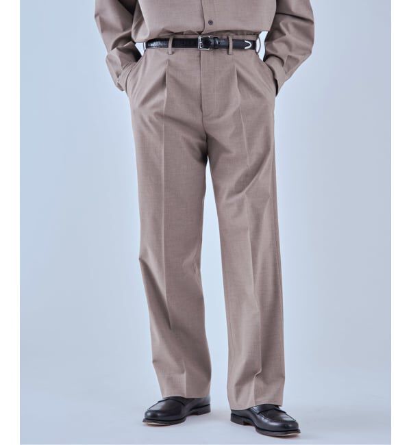 EDIFICE「2WAY トロピカル 1プリーツ パンツ」|スラックス|ベージュ