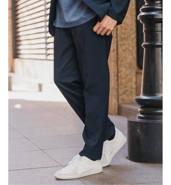 EDIFICE「《予約》"抗菌防臭＆シワ防止機能" ワルツ ツイル テーパードパンツ」|スラックス|ネイビー