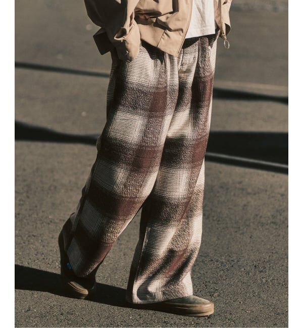 417 EDIFICE「オンブレチェック イージーパンツ」|スラックス|ブラウン