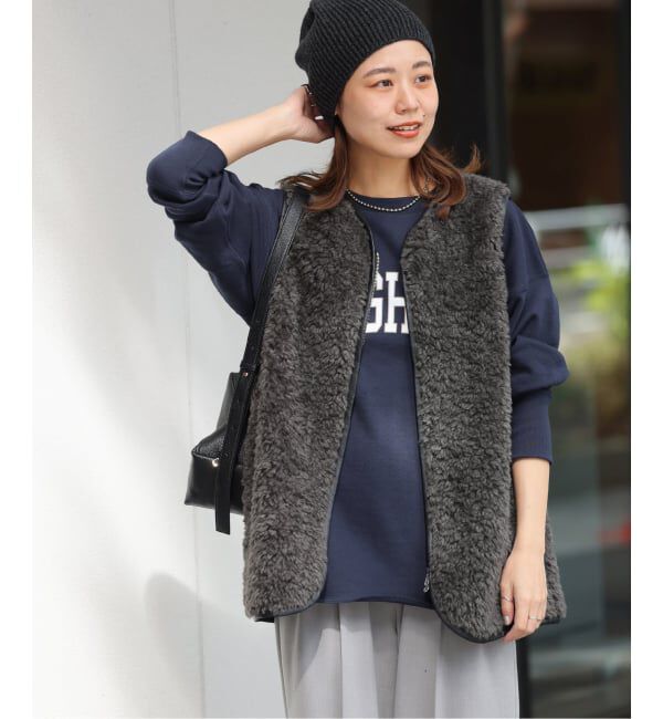 JOURNAL STANDARD relume「《WEB限定追加》シープフェイクファージップベスト」|ダウンベスト・ベスト|