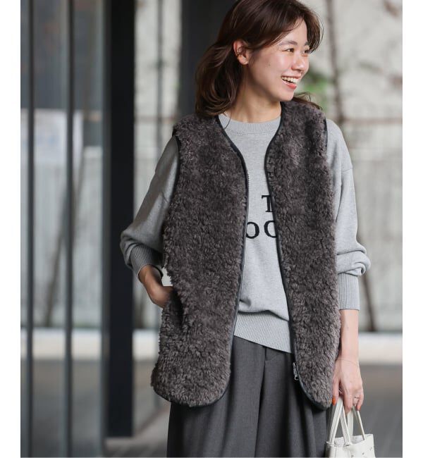 JOURNAL STANDARD relume「《WEB限定追加》シープフェイクファージップベスト」|ダウンベスト・ベスト|