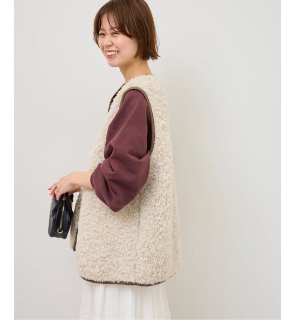 JOURNAL STANDARD relume「《WEB限定追加》シープフェイクファージップベスト」|ダウンベスト・ベスト|
