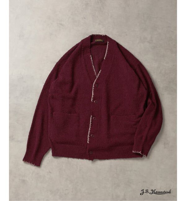 J.S.Homestead「J.S.Homestead / ハンド ステッチ ビアード カーディガン」|カーディガン|オールドブラウン