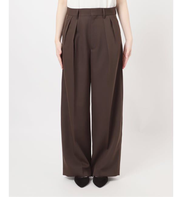 journal standard L'essage「NALYAストライプ/Doeskinワイドパンツ」|スラックス|