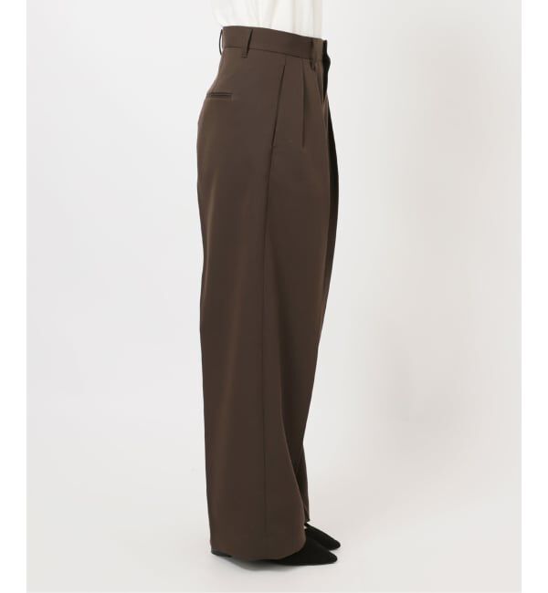 journal standard L'essage「NALYAストライプ/Doeskinワイドパンツ」|スラックス|