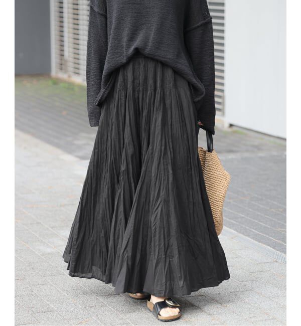 JOURNAL STANDARD relume「［26SS新作］コットンボイルクリンクルマーメイドスカート」|スカート|ブラック