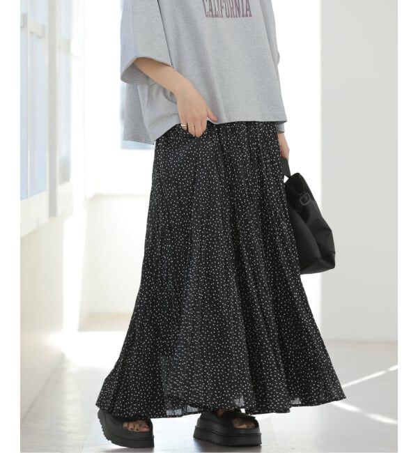 JOURNAL STANDARD relume「［26SS新作］コットンボイルクリンクルマーメイドスカート（ドット柄）」|スカート|