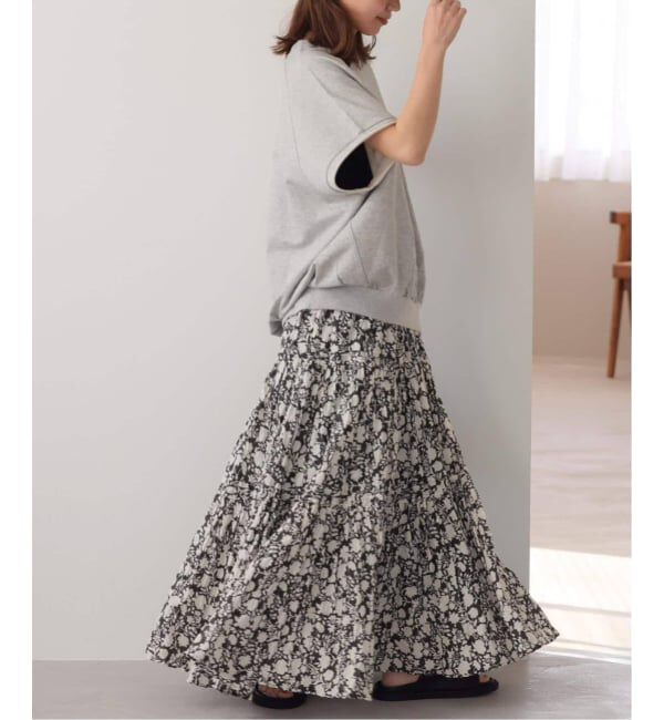 JOURNAL STANDARD relume「《WEB限定追加 / 新色》コットンボイルクリンクルティアードスカート（柄）」|スカート|