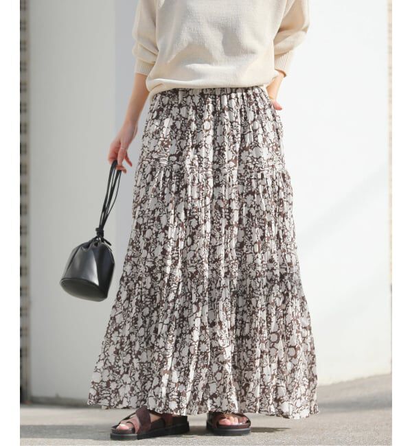 JOURNAL STANDARD relume「《WEB限定追加 / 新色》コットンボイルクリンクルティアードスカート（柄）」|スカート|