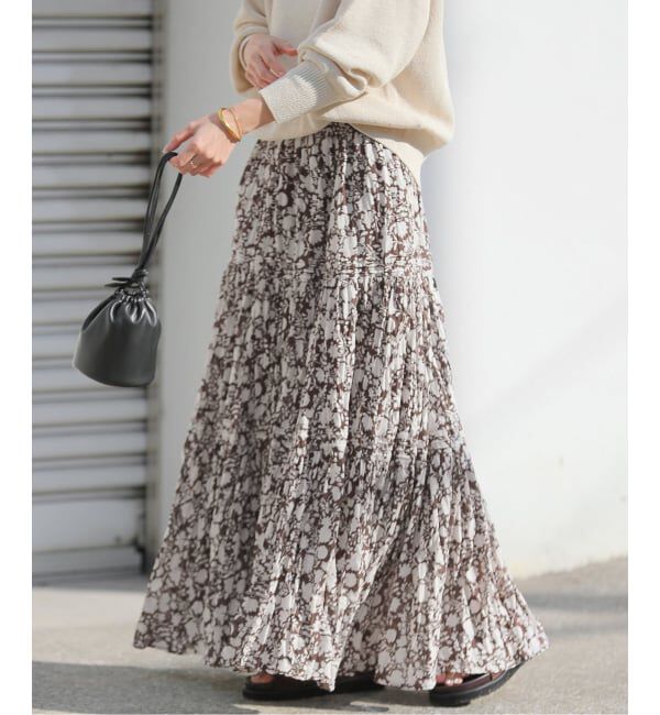 JOURNAL STANDARD relume「《WEB限定追加 / 新色》コットンボイルクリンクルティアードスカート（柄）」|スカート|