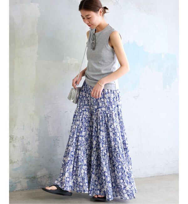 JOURNAL STANDARD relume「《WEB限定追加 / 新色》コットンボイルクリンクルティアードスカート（柄）」|スカート|