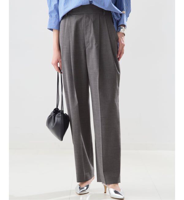 journal standard L'essage「《予約》無地/ストライプテーパードパンツ」|スラックス|グレー