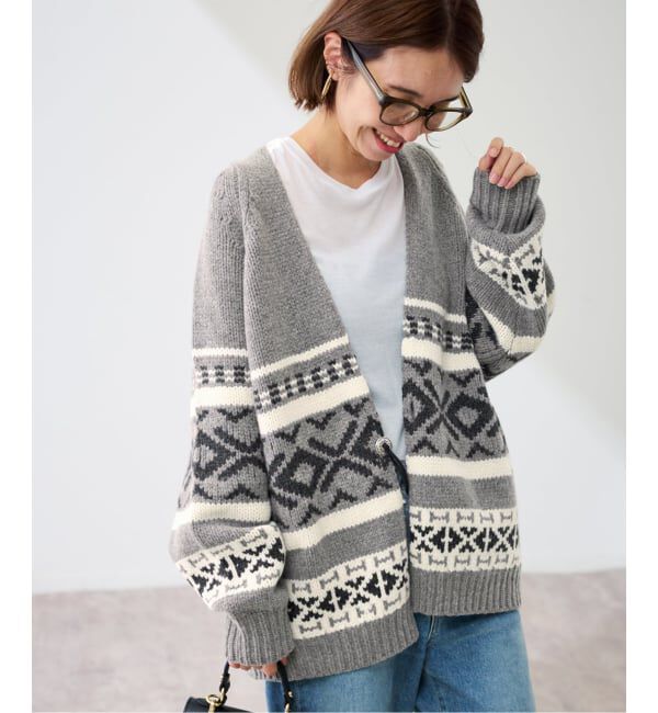 FRAMeWORK「≪追加≫ジャガードカーディガン 2」|カーディガン|グレーA