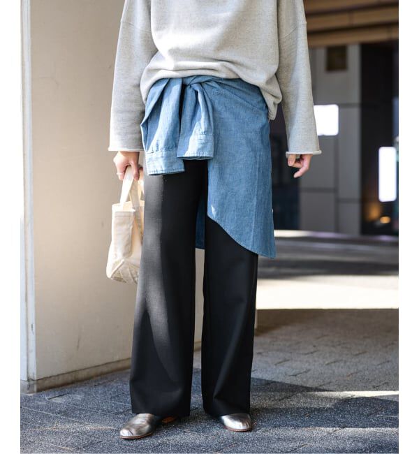 FRAMeWORK「ドビーオックスストレートパンツ」|スラックス|