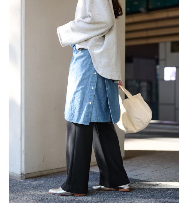 FRAMeWORK「ドビーオックスストレートパンツ」|スラックス|