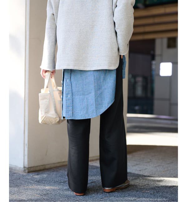 FRAMeWORK「ドビーオックスストレートパンツ」|スラックス|