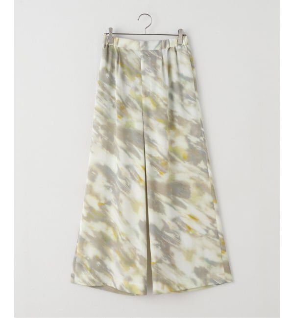 NOBLE「ライトフロープリントパンツ」|スラックス|ベージュ