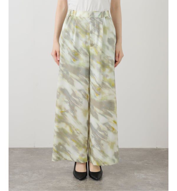 NOBLE「ライトフロープリントパンツ」|スラックス|