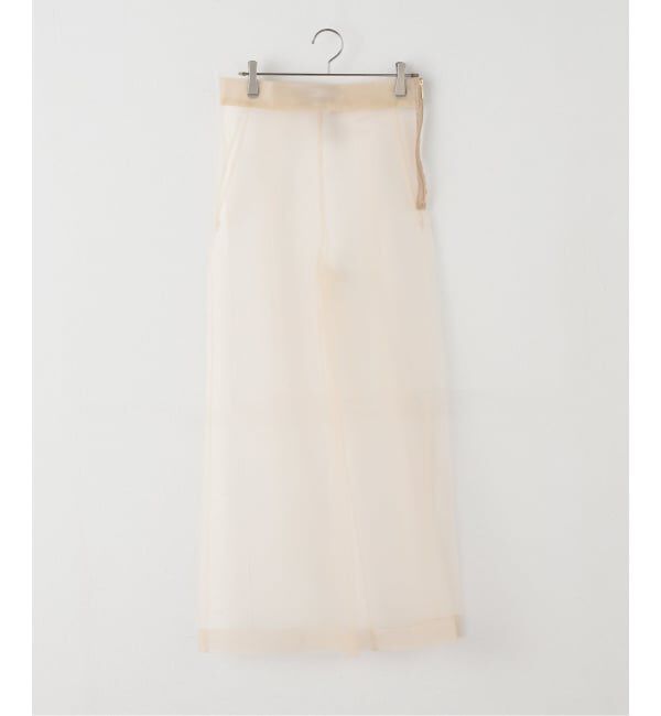 NOBLE「レイヤードチュールパンツ」|スラックス|ベージュ