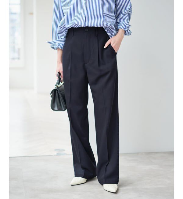 Spick and Span「ドレープチノ1タックストレートパンツ」|チノ|