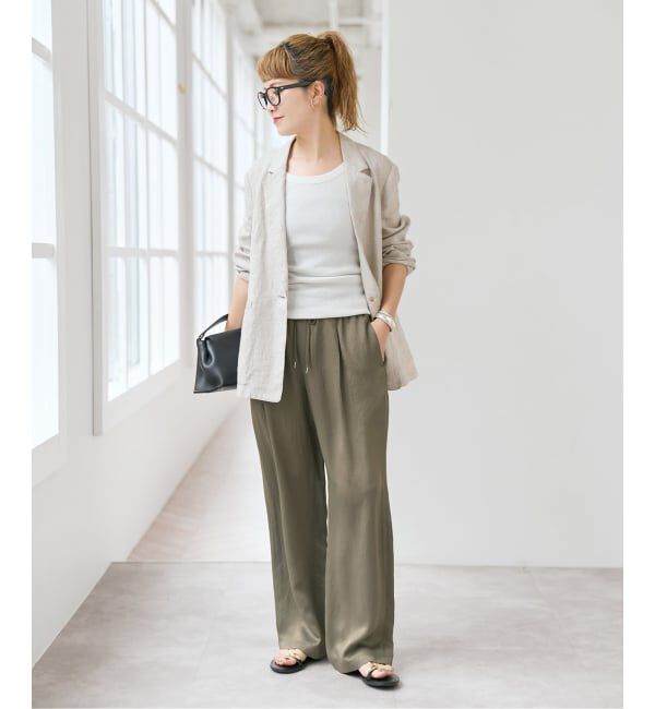 Spick and Span「《新色有り / 追加予約》ワッシャーサテンイージーパンツ」|その他|