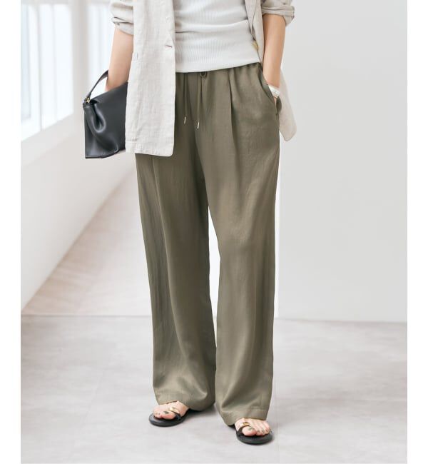 Spick and Span「《新色有り / 追加予約》ワッシャーサテンイージーパンツ」|その他|