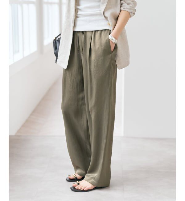 Spick and Span「《新色有り / 追加予約》ワッシャーサテンイージーパンツ」|その他|