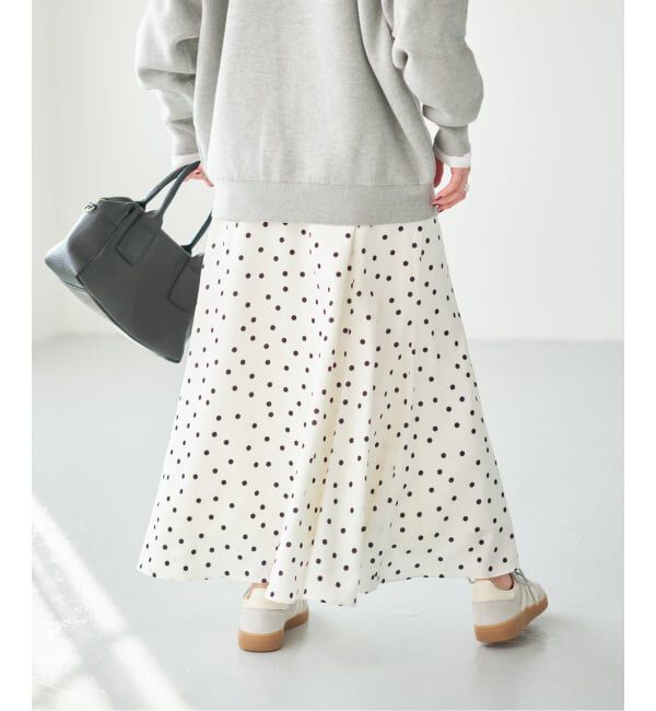 Spick and Span「ドットサテンフレアスカート」|スカート|