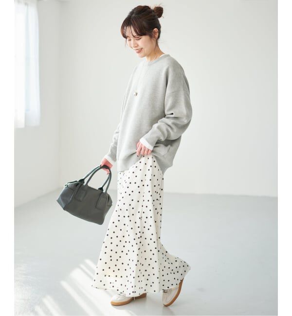 Spick and Span「ドットサテンフレアスカート」|スカート|