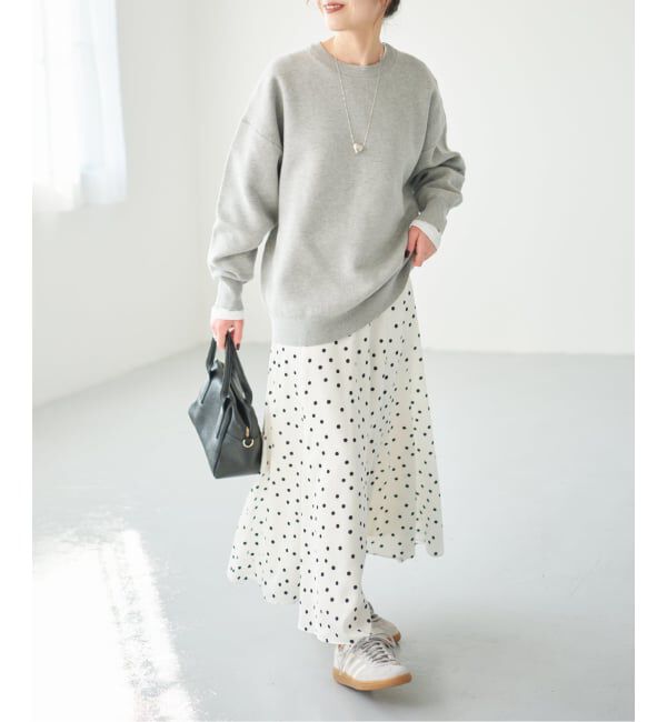 Spick and Span「ドットサテンフレアスカート」|スカート|