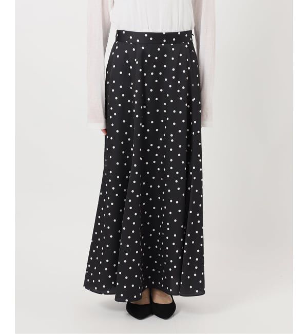 Spick and Span「ドットサテンフレアスカート」|スカート|