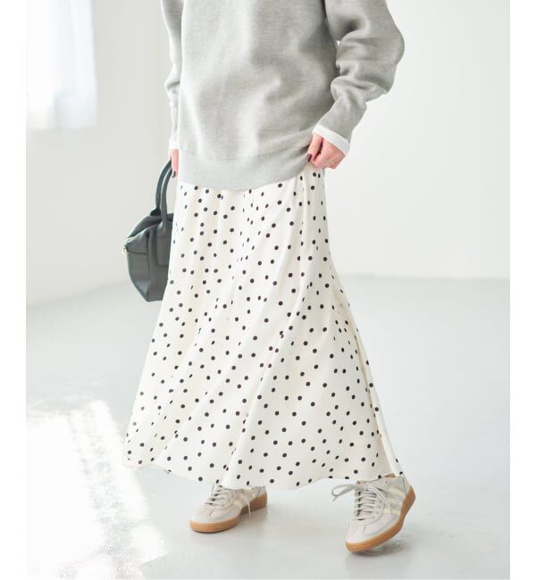 Spick and Span「ドットサテンフレアスカート」|スカート|