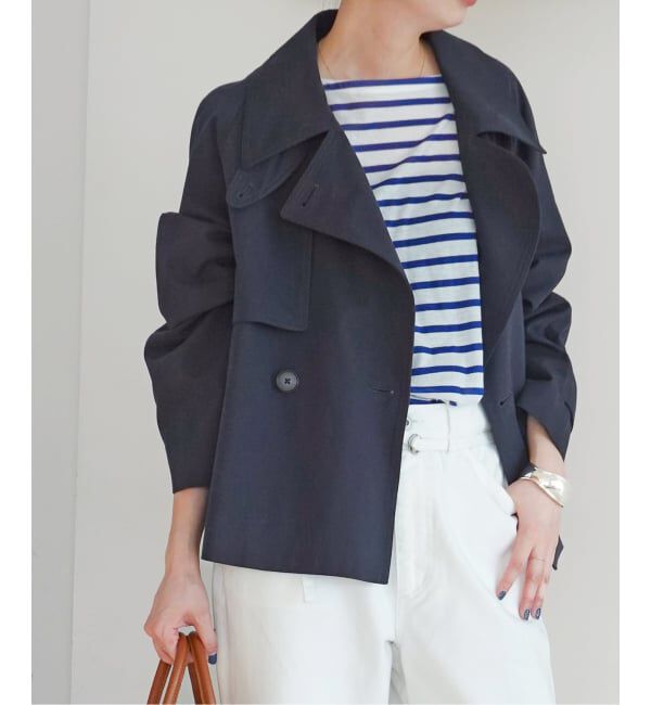 Spick and Span「ソフトツイルショートトレンチコート」|トレンチコート|ネイビー