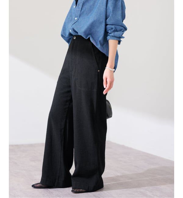 FRAMeWORK「ヴィンテージネップクロスパンツ」|スラックス|ブラック