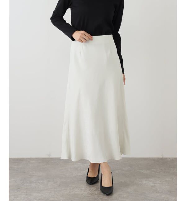  「【洗える】フィブリルサテンマーメイドスカート」|スカート|